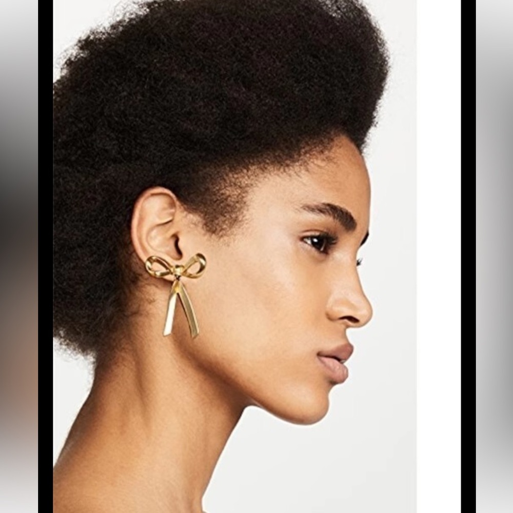 OSCAR DE LA RENTA • Simply Elegant Sculpted Mobile Vintage Bow Earrings - Picture 11 of 12